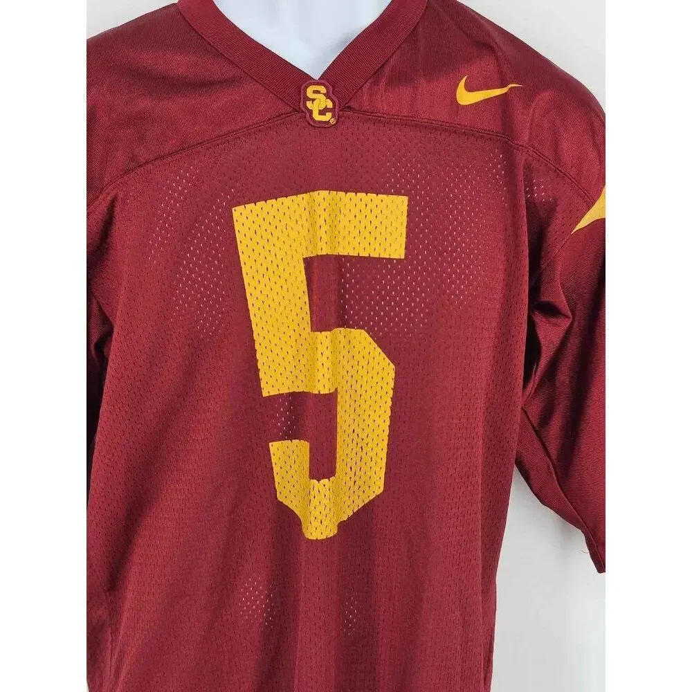 Nike USC Trojans Football Jersey Adult Small Maroon Reggie Bush #5 NCAA Mesh